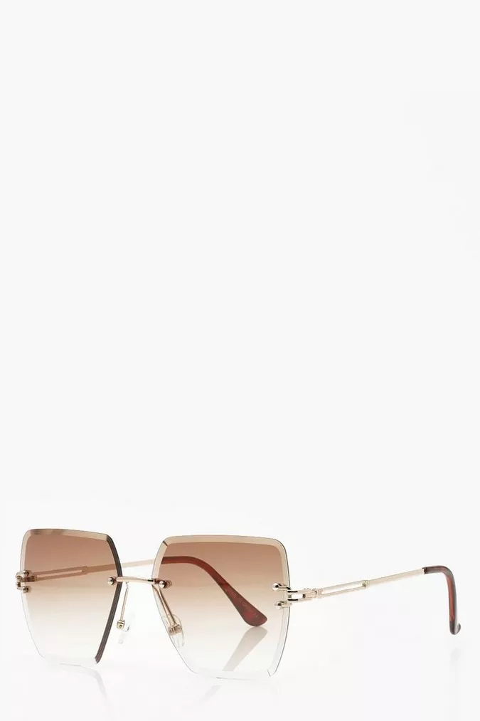 Square Brown Lens Oversized Sunglasses