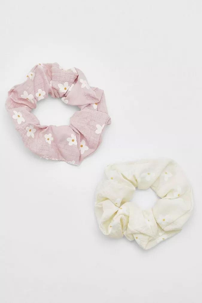 2 Pack Floral Ditsy Scrunchies