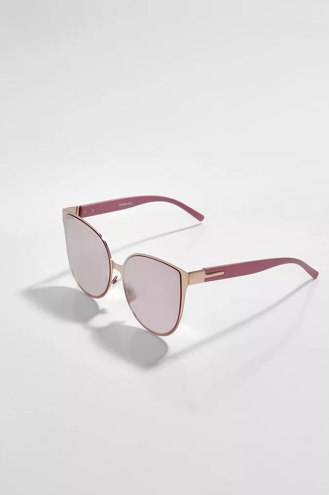 Rose Gold Oversized Retro Sunglasses