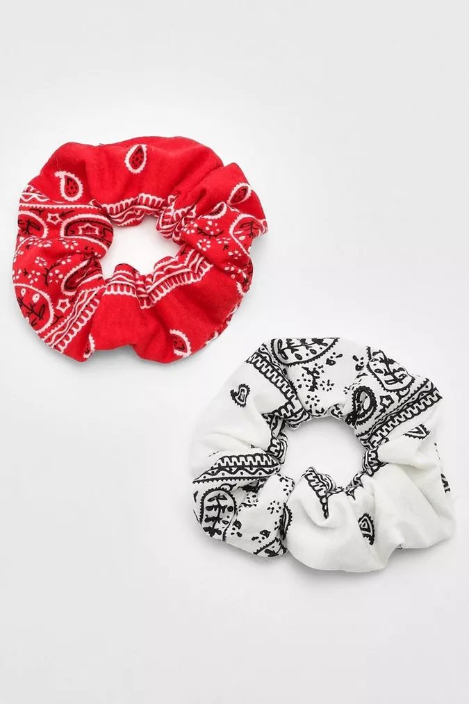 2 Pack Paisley Print Scrunchies