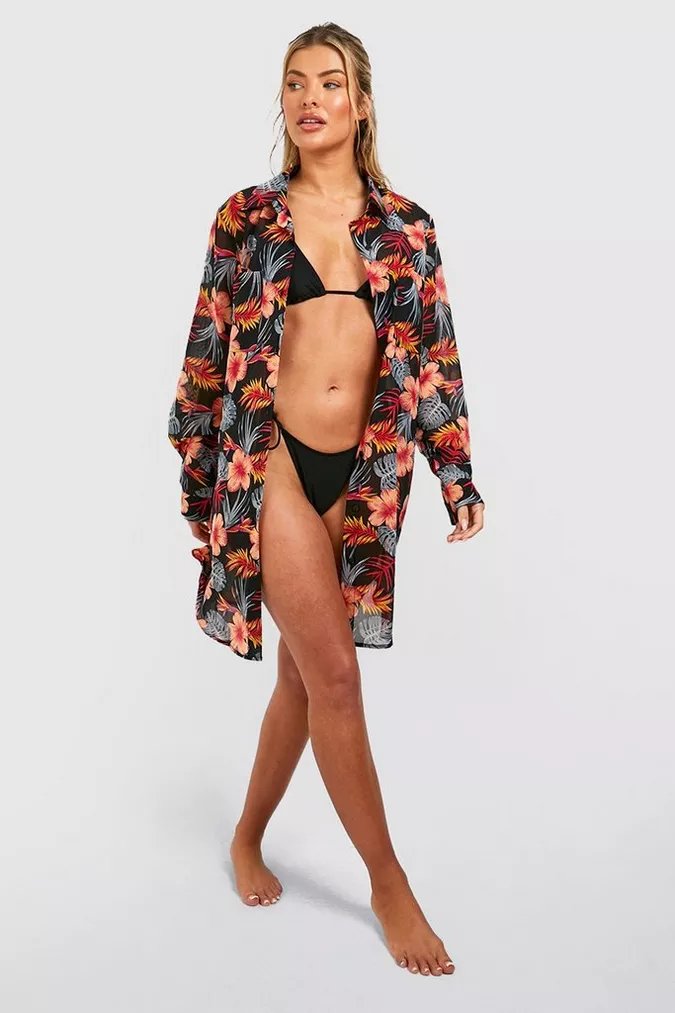 Tropical Longline Beach Shirt