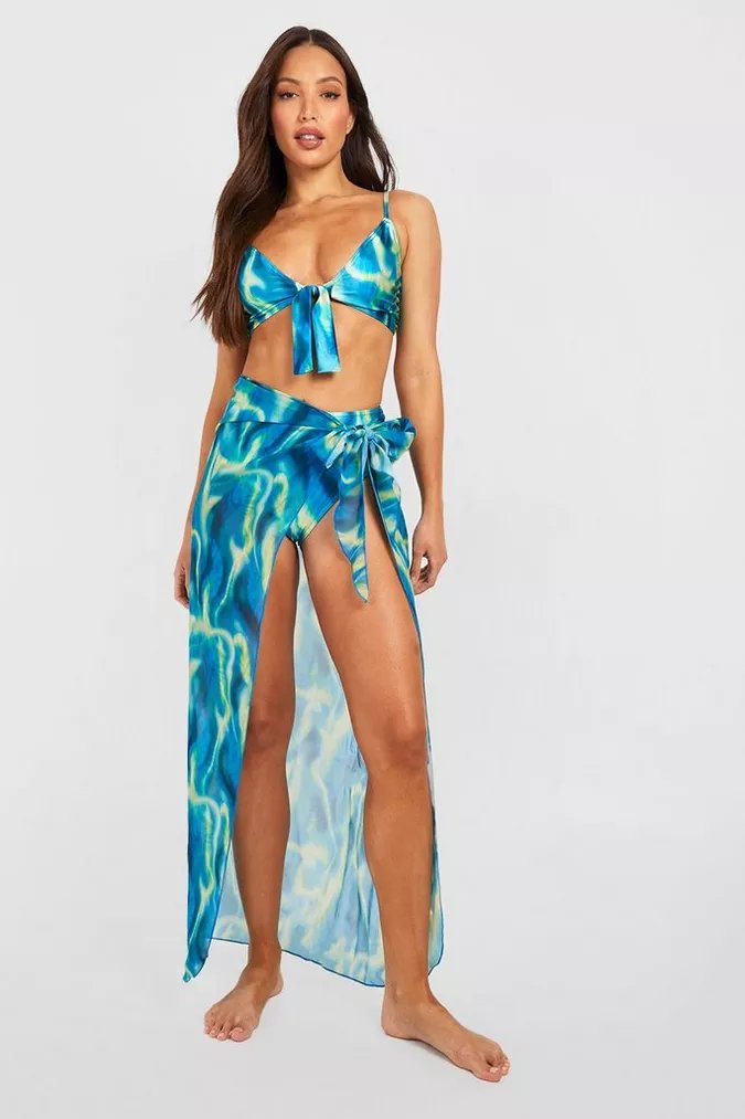 Tall Blurred Abstract Print Maxi Sarong