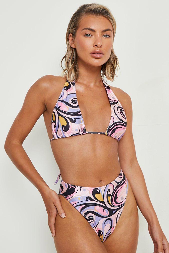 Abstract Swirl High Waisted Bikini Brief